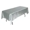 TABLEDKLAND RECTANGULAR SATIN Bordslängor Tvättbara polyesterfläckbeständiga bordsdukar för bröllopsbuffé Party Mantel Saten 240220