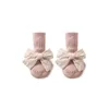 Primeiros caminhantes bebê meninas sapato borboleta nó princesa algodão sola macia antiderrapante chão meias sapatos 0-18m infantil criança crianças