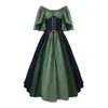 Medieval Women Dress Vintage Flying Sleeve Patchwork Evening Dress Carnival Party Cosplay Clothing Lady Corset Dress 240220