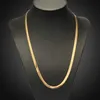 Flat Snake Chain 18K Elektropläterad guldbladskedja Snake Benkedja unisex halsband koppar smycken