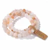 Strand 3 pièces perles de pierre naturelle ensemble de Bracelets pour hommes femmes multicouche Aventurine Agates bracelet à breloques Couple bijoux d'amitié