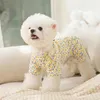 Vêtements de chien frais petits coutures florales dentelle chiens et chats service à domicile à quatre pattes vêtements de climatisation pour animaux de compagnie automne hiver
