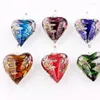Naszyjniki wiszące q hurtowe 6pcs ręcznie robione murano lampwork glass mix kolorowy serce