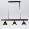 Hängslampor American Wood Long Strip Chandelier Nordic Living Room Restaurant Modern enkel retro bar te -räknare pendent lampa