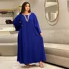 Etniska kläder lyxiga strass kvinnor lång klänning marockansk jalabiya kaftan dubai islamiska arabiska abaya turkiska muslimska ramadan