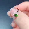 Cluster Rings CoLife Jewelry Fashion Gemstone Ring For Daily Wear 4mm 5mm Natural Diopside 925 Silver Girl Gift