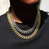 Joyería Hip Hop Collar de cadena de eslabones cubanos con diamantes de moissanita VVS chapado en oro de 12 mm