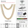 Bling Rappers hiphop smycken 23mm Sterling Sier 5 rader VVS Moissanite Iced Out Thick Cuban Link Chain Necklace