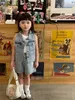 2024年の夏の子供デニムの服セットINSガールズラペルカウボーイチョッキのショートパンツ2PCSキッズソフトウォッシュデニムカジュアル衣装S1104