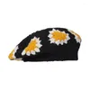 BERETS Y1UB VINTAGE FLOWERPAINTER HATユニセックスのための英国かぎ針編みのキャップサプライズギフト