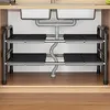 Kitchen Organiser Under Sink Rack Storage Shelves Expandable 2 Tier Cabinet Shelf Dishes Rack Under Sink Holder Bathroom Shelf 240223