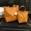 Color Blocking Tote Folding Shopping Bag Women Tote Clutch Genuine Leather Sholder Purse High Quality Two Size Hobo Shoulder Bags Designer Handbag 40309