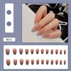 False Nails 24Pcs/Box Flower Press On Black Nail Tips Sticker Set Art