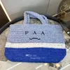 Summer Beach Woven Bag Designer Tote Bag Womens hobo mode axelpåsar stor kapacitet mesh ihåliga vävda halmhandväskor