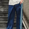 Casual Fashion Striped Pants Men Kvinnor 1: 1 Tag Lose Brodery Royal Blue Sweatpants