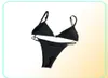 Damen-Bikini-Set mit Buchstaben, modisch, für Damen, 039er Jahre, Badeanzug, sexy, einfacher Riemen, Biquini-Set, lässig, dünn, schlank, Strandmode mit Taille, Ch5592196