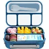 Servies Kinderen Voor Volwassenen Bento Veilig Lunch Containers Compartiment Box Magnetron/Vaatwasser/Vriezer Peuter 1.3L-4