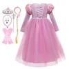 Flickedräkt Rapunzel Princess Party Dresses for Girls Tangled Cosplay Vestido klänningar Barn Bollklänningar 3-10 år 240220