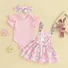 Clothing Sets Blotona My First Easter Baby Girl Outfit Short Sleeve Romper Dress Suspender Skirt Headband Clothes Set