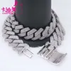 12Mm Sier Necklace Hiphop 3 Rows White Moissanite Iced Out Cuban Link Chain Men Gifts