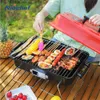 Draagbare BBQ-kachelgrill Opvouwbare houtskool Roestvrijstalen barbecuenet Outdoor Camping Koken Picknickgereedschap 240223