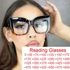 Solglasögon Blue Light Filter Square Transparent Glasses Frame Luxe Brand Black Leopard Overdimensionerade glasögonramar för kvinnor som läser