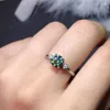 Cluster Rings Live Source Bright Super Flash Heart And Arrows High Carbon Diamond Women's Ring Imitation Green Moissanite 1 Open