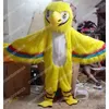 Wysokiej jakości Halloween Custom Yellow Parrot Mascot Costume Fancy Dress Carnival Birthday Prezent Pluszowy kostium