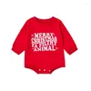 Rompers CitgeeAutumn Christmas Infant Baby Boys Girls Bodysuit Long Sleeve Letters Print Fall Jumpsuit Xmas Clothes