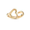 Tiffiny Rings Designer Kvinnor Originalkvalitet Band Rings Fashion Sterling Silver Heart Shaped Leaf Knut Dropp Lim Ring med Gold Ring Smycken