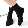 Herrensocken 3 Paar Männer Frauen Baumwolle Fünf Finger Einfarbig Schwarz Weiß Atmungsaktive Zehen Sport Running Crew Sweat Deodorant Socke