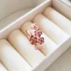 100% 925 Sterling Silver Rose Peach Blossom Flower Branch Ring Fit Pandora Jewelry Engagement Wedding Lovers Fashion Ring
