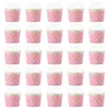 Disposable Cups Straws 50 Pcs Paper Ice Cream Bowl Jelly Pudding Cake Dessert Container Home Supplies Pink