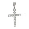 D Vvs1 Baguette diamant croix collier en argent Sterling Moissanite Hip Hop pendentif