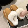Pantofole invernali da donna stivali caldi piattaforma infradito pantofole corte in peluche scarpe da casa in cotone da donna