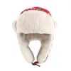 Kwiatowy zimowy kapelusz traperowy dla kobiet Faux Fur Rosjan Ushanka polowanie na narciarnię śnieżną czapkę z ucha 2289