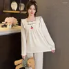 ملابس نوم للسيدات مجموعة Pajama بالإضافة إلى حجم M-6XL ملابس منزلية للقطن ارتداء بيجاما طباعة نوم بيجاما بيجاماس نساء بيجاما