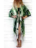 Kvinnors badkläder Beach Kimono Women Cover-ups Print Up Saida de Banho Para Praia Sarong Robe Plage Cover-ups Tunika för Lady