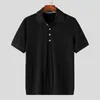 Erkek sıradan gömlekler 2024 Erkekler Gömlek Düz Renk Kuru Kısa Kollu Kore tarzı Sokak Giysisi Dinli Boş Zaman Giysileri S-5XL Incerun