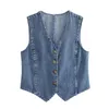 Gilets pour femmes Femmes Gilet 2024 Vêtements Lavé Denim Gilet Moderne Lady Jeans Crop Débardeur