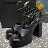 Sandalen Plattform Super High Heels Frau Luxus Kristall Schuhe Dame Sommer Mode Sexy Runway Party Frauen