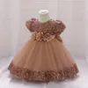 Peuter Meisjes 1e Verjaardag Kleding Boog Schattige Baby Doopjurk Kinderen Bruiloft Elegante Prinses Vestidos Kerst Kostuum 240220