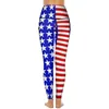 Leggings pour femmes USA Drapeau américain Étoiles sexy et rayures Fitness Pantalon de yoga Push Up Stretch Collants de sport Poches Casual Leggins