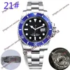 12 couleurs homme montre 2813 automatique 41mm cadran bleu montre en acier inoxydable glisser la serrure bracelet en argent jante en céramique étanche Mens263e