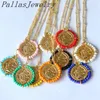 Pendant Necklaces 10Pcs Style Colorful Bead Religion Virgion Mary Charms Necklace Personalized Gold Plated Brass Fashion Jewelry