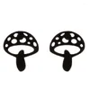 Stud Earrings Mini Cute Cutout Mushroom Stainless Steel Accessories Ladies Girls Gift 4 Colors