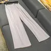 Pantaloni da donna GGHK Tessuto di lana pettinata Abito casual Moda retrò Pantaloni drappeggiati a vita alta da donna eleganti dritti