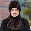 Bérets hommes hiver chaud réel Rex chapeau de fourrure chapeau de neige chapeaux ajouter écharpe pour tricot Skullies naturel moelleux