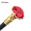 Red Diamond Type Golden Walking Cane Fashion Decorative Walking Stick Gentleman Elegant Cosplay Cane Knob Crosier 93cm