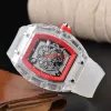 럭셔리 남성용 시계 사파이어 거울 탑 디자이너 고품질 데이트 조정 47mm 쿼츠 시계 빛나는 고무 스트랩 방수 스포츠 스포츠 Montre Luxe Watches